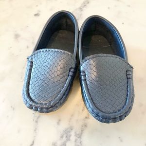 Toddler Boy’s Navy Blue Leather Loafers
